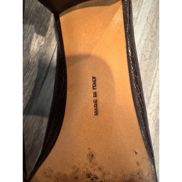 Salvatore Ferragamo Women's 6.5 A4 Alligator Kitten Heel Brown Made in Italy - Picture 8 of 9